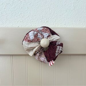 Patchwork Scrunchie in Red and Cream